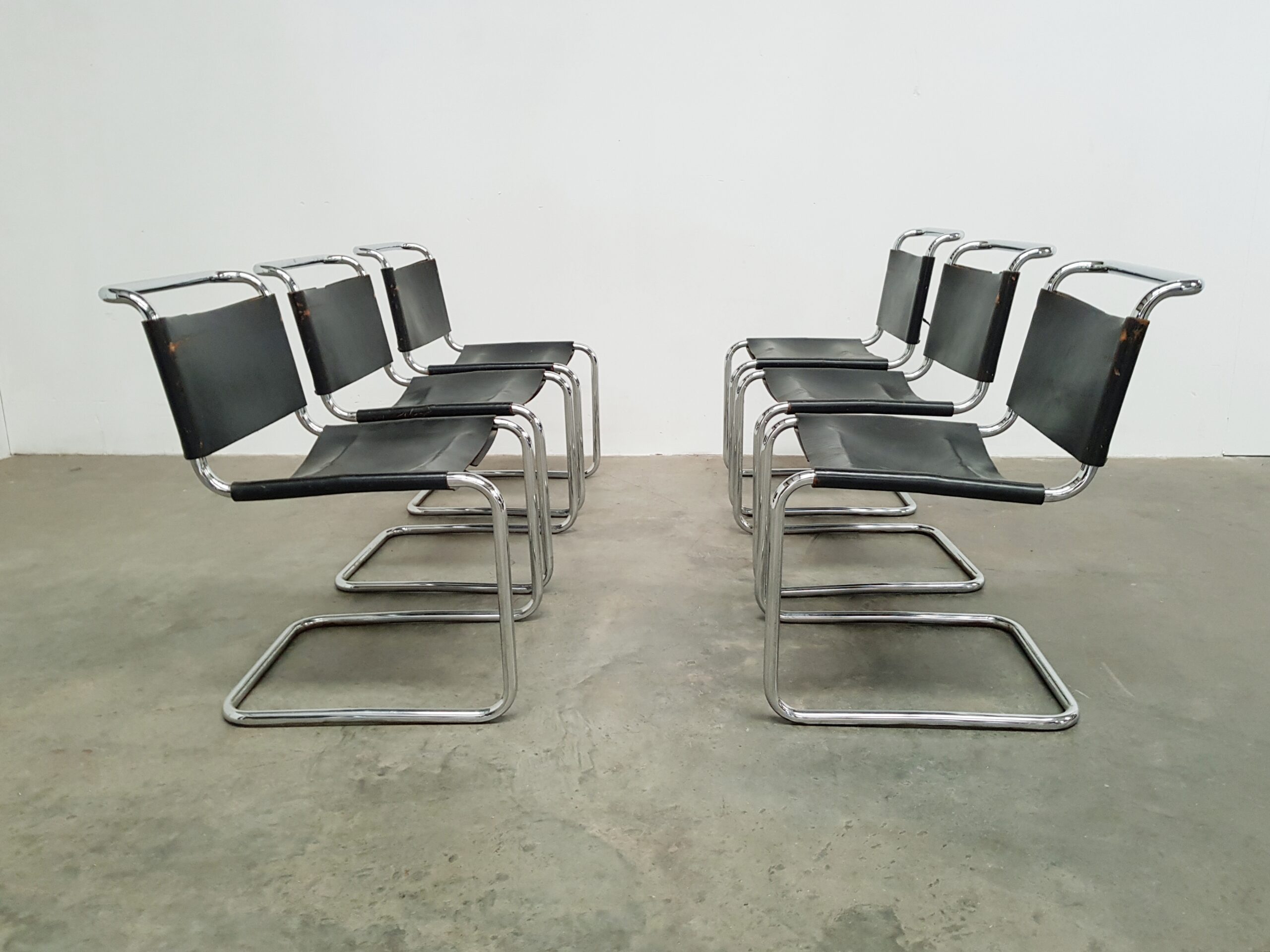 Set of 6 Marcel Breuer B33 chairs for Gavina 1970s SitonVintage