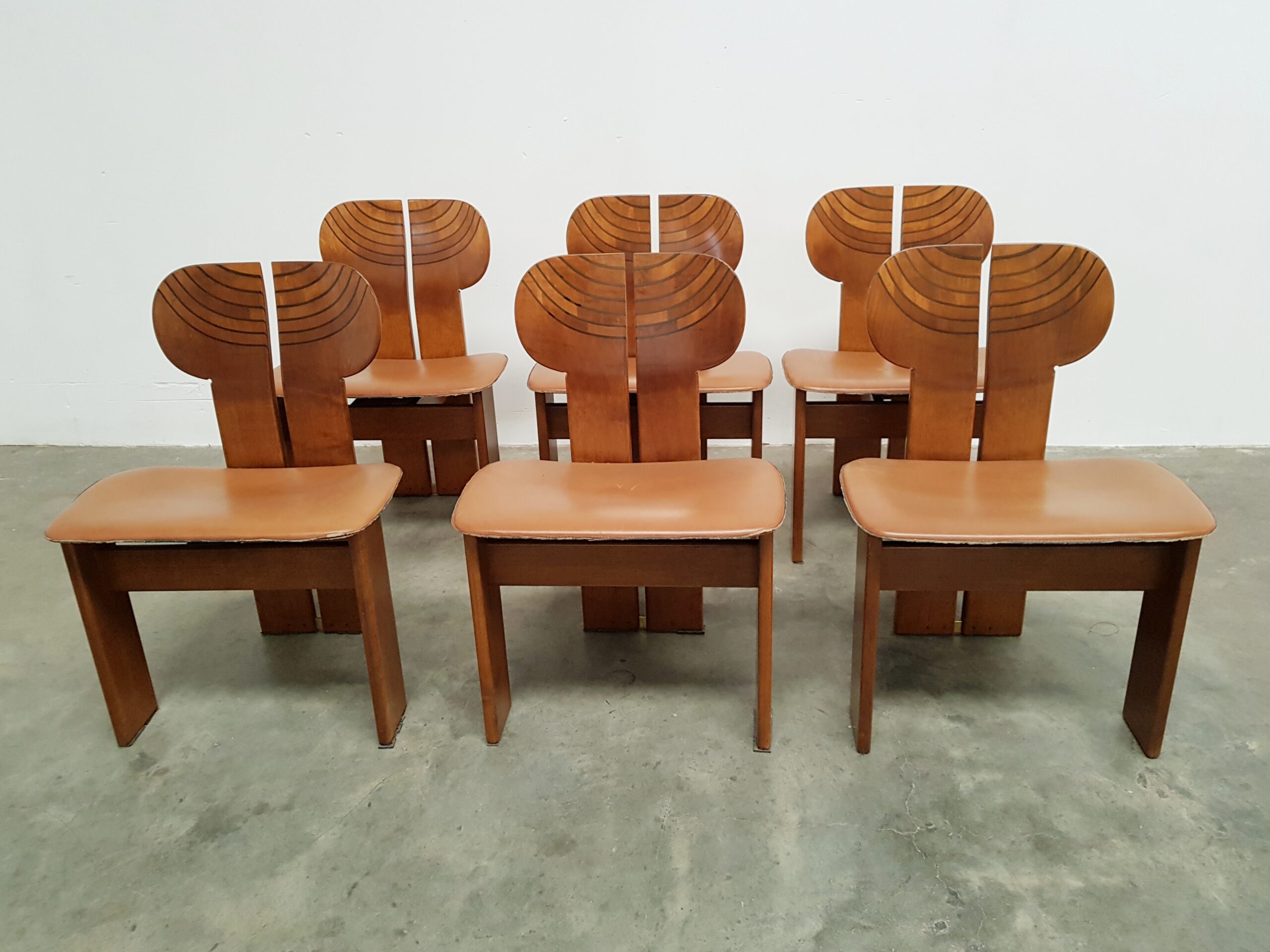 Set of 6 Africa chairs by Afra & Tobia Scarpa for Maxalto, 1970s