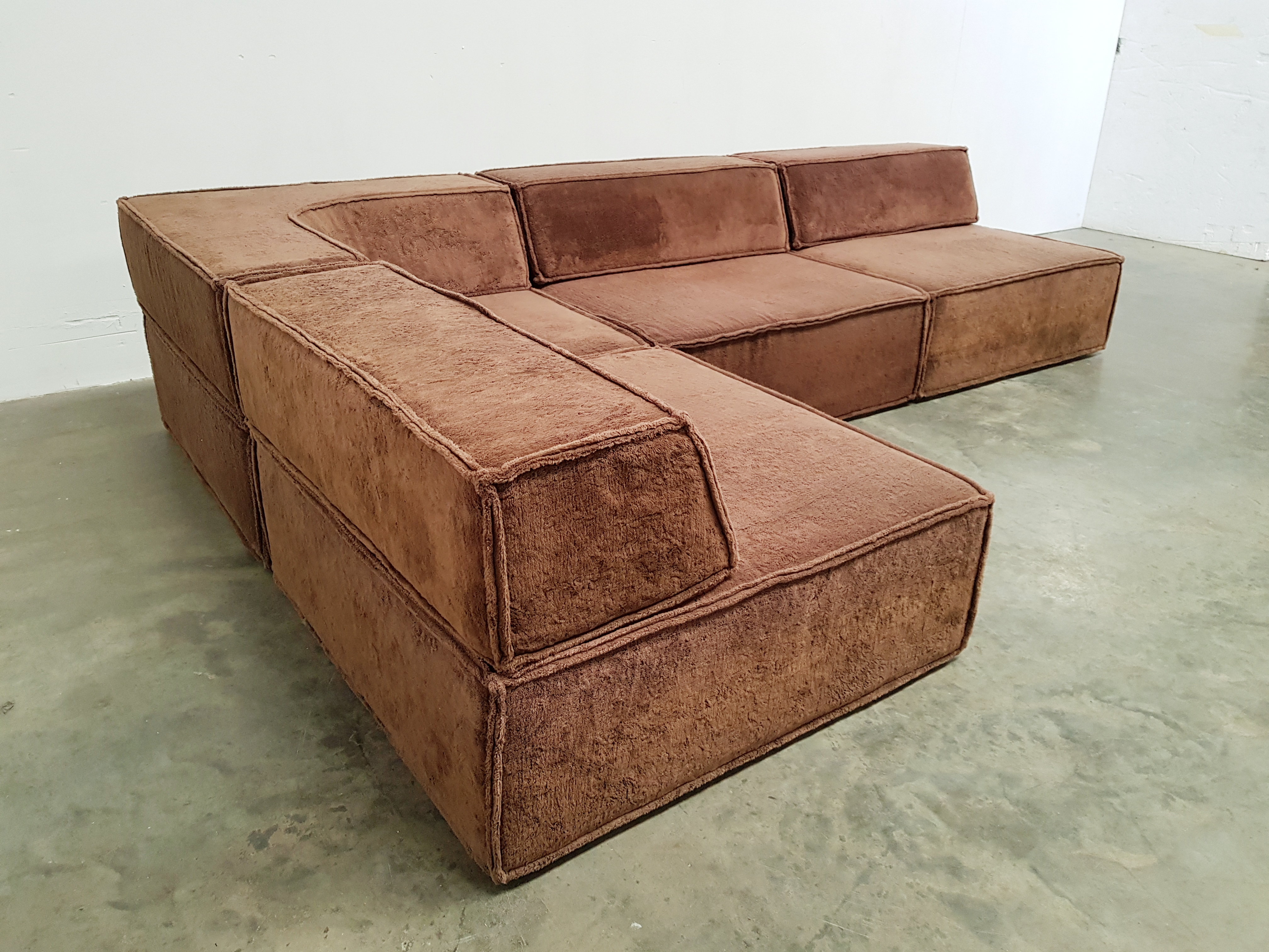 cor trio sofa brown teddy fabric 1970s sitonvintage cor trio sofa brown teddy fabric 1970s sitonvintage