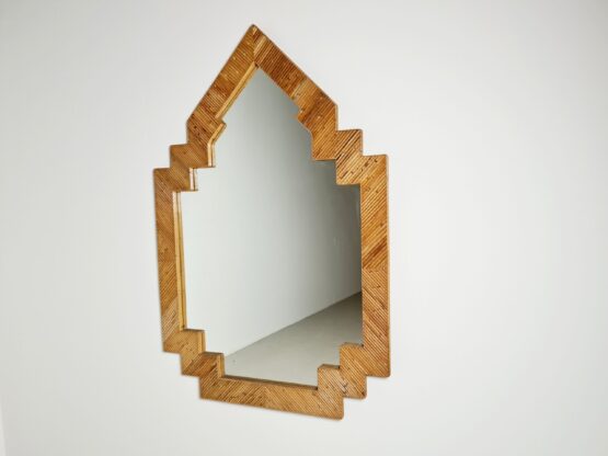 Bamboo mirror by Vivai del Sud, 1970s