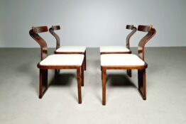 Italian vintage walnut dining chairs