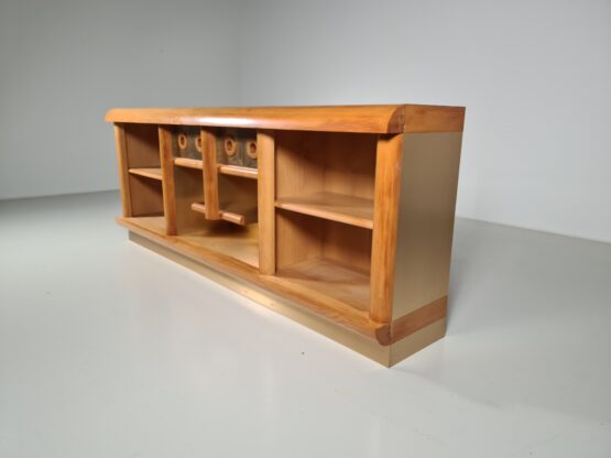 oak and brass sideboard/credenza