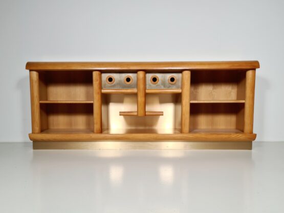 oak and brass sideboard/credenza