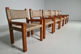 Brutalist Pine Wood Dining Chairs Brutalist Pine Wood Dining Chairs