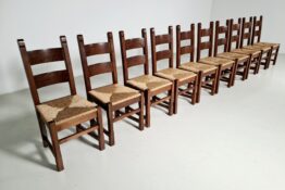 solid oak and dining chairs