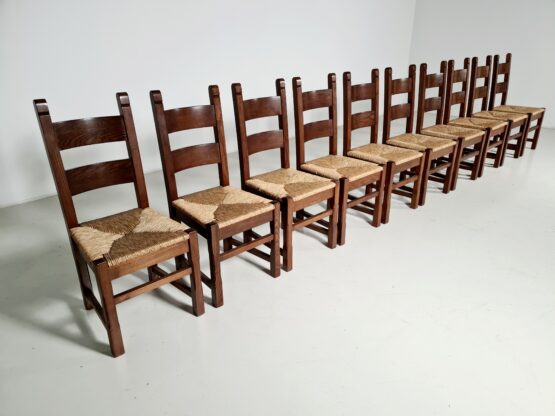 solid oak and dining chairs