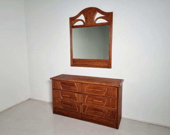 Bamboo stylle Grissinato dresser with mirror Made in Walnut