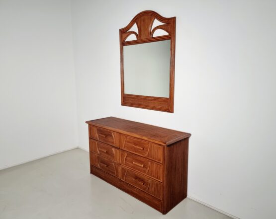 Bamboo stylle Grissinato dresser with mirror Made in Walnut