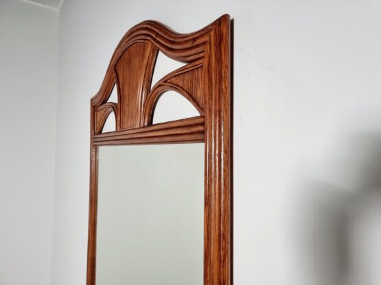 Solid walnut dresser with matching mirror from Italy, 1970s - Image 9