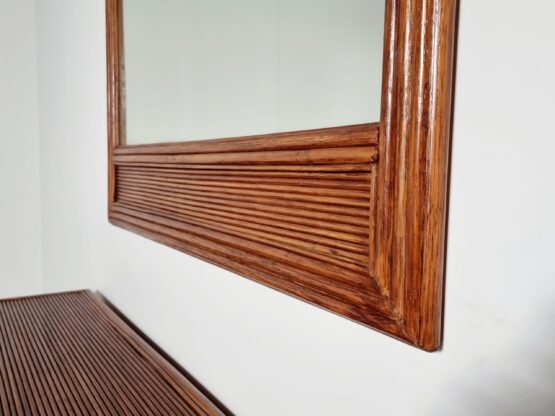 Solid walnut dresser with matching mirror from Italy, 1970s - Image 6