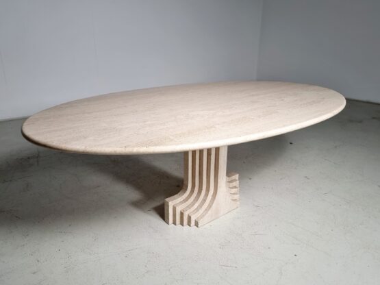 Travertine 'Samo' Dining Table by Carlo Scarpa for Simon Gavina, 1970s - Image 4