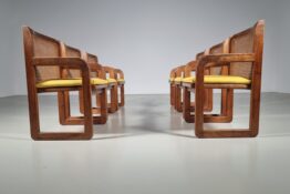 Art deco style oak and cane dining chairs Art deco style oak and cane dining chairs
