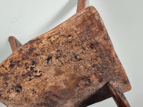 Rustic Wabi-Sabi styl side chair constructed of curved dark hardwood, early 1900. - Image 8