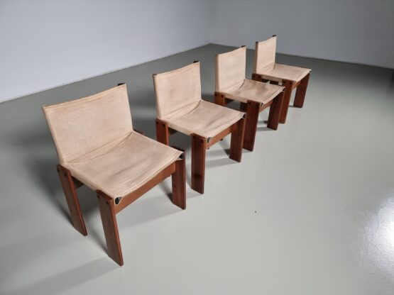 Canvas Monk chairs by Afra & Tobia Scarpa for Molteni, 1970s - Image 4