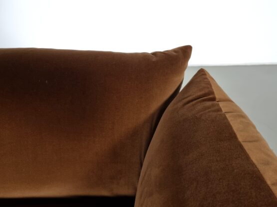 Mario Marenco Set of 2 Lounge Chairs in Brown Velvet for Arflex, 1970s - Image 7