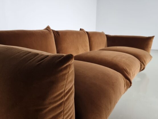 Mario Marenco 3-Seater Sofa in Brown Velvet for Arflex, 1970s - Image 6