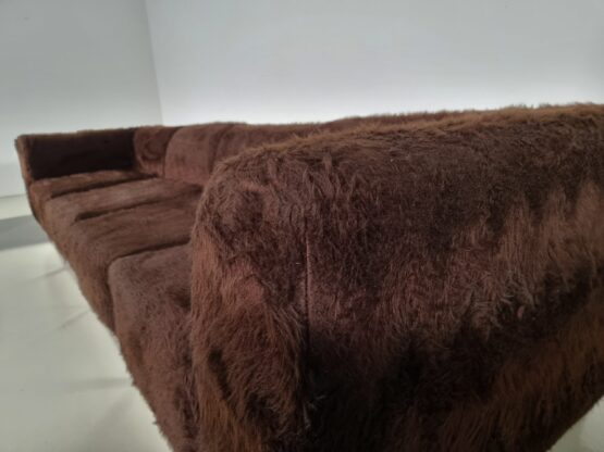 Vintage Italian Chrome Plated Sectional Sofa with Faux Fur, 1970 - Image 7
