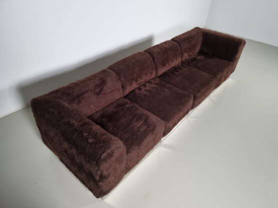 Vintage Italian Chrome Plated Sectional Sofa with Faux Fur, 1970 - Image 5