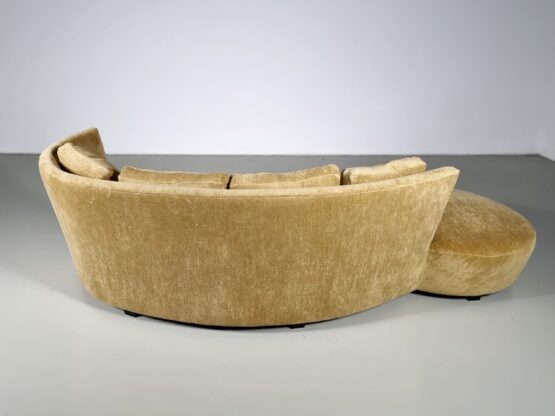Crescent sofa reupholstered in Pierre Frey Chenille by Vladimir Kagan - Image 6