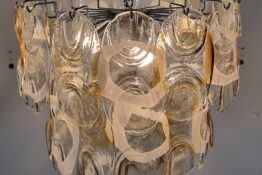 Midcentury Large Murano Glass Chandelier, Italy, 1970s