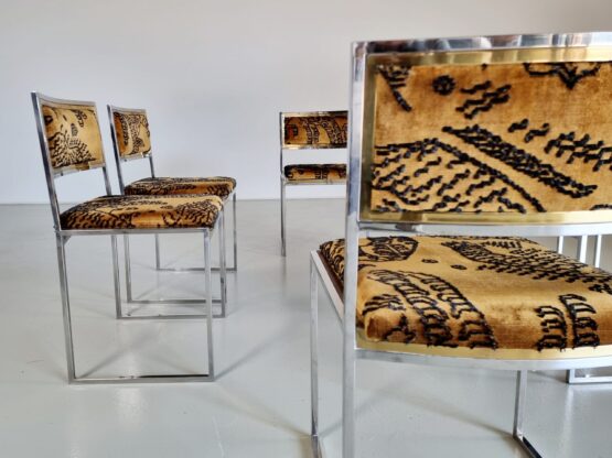 Set of 6 Hollywood Regency style Willy Rizzo dining chairs, 1970s - Image 6