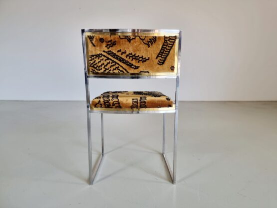 Set of 6 Hollywood Regency style Willy Rizzo dining chairs, 1970s - Image 12