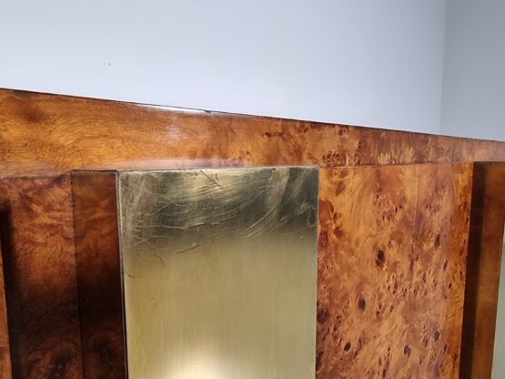 Italian Burlwood and Brass sideboard/credenza, 1970s - Image 10