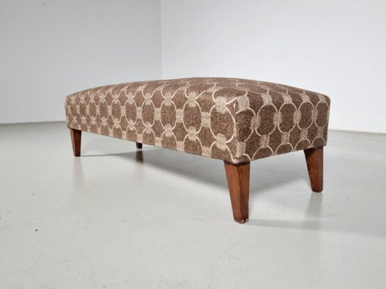 Bench in the manner of Gio Ponti in wood and fabric, 1950s - Image 2