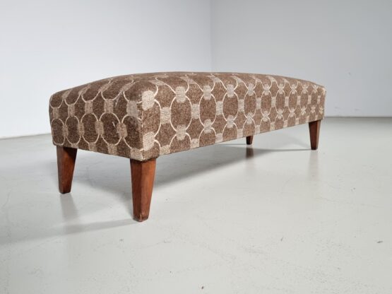 Bench in the manner of Gio Ponti in wood and fabric, 1950s - Image 3