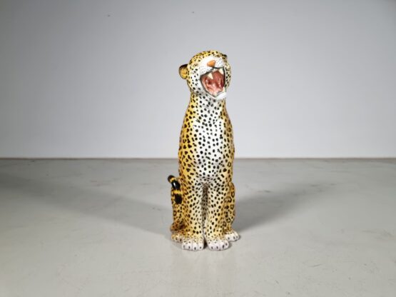 Ceramic leopard sculpture
