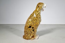 Ceramic leopard sculpture