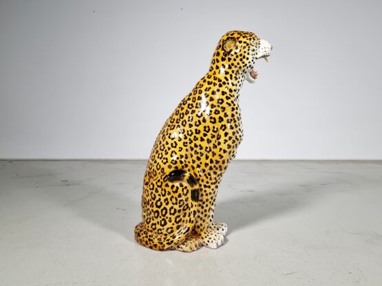 Ceramic leopard sculpture