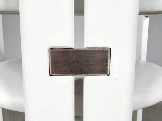 Pamplona chair by Augusto Savini in white leather, Pozzi,  1970s - Image 7
