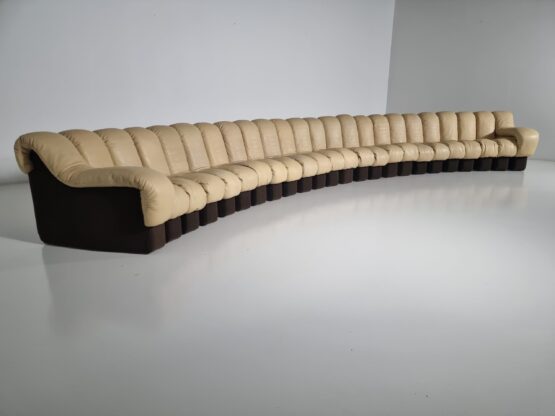 De Sede DS-600 sectional sofa in cream leather, 1970s - Image 4