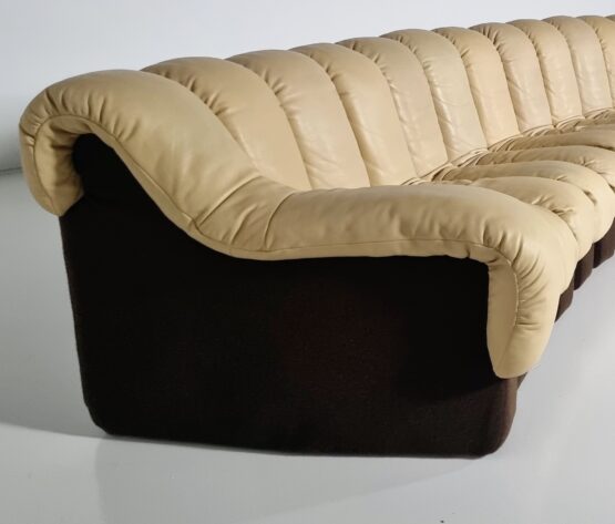 De Sede DS-600 sectional sofa in cream leather, 1970s - Image 10