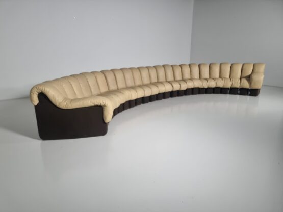 De Sede DS-600 sectional sofa in cream leather, 1970s - Image 3