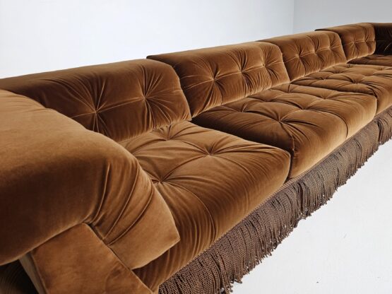 Mah Jong sofa in light brown cotton velvet by Hans Hopfer, Roche Bobois, France, 1970s - Image 5