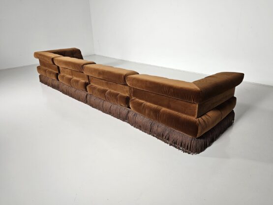Mah Jong sofa in light brown cotton velvet by Hans Hopfer, Roche Bobois, France, 1970s - Image 8
