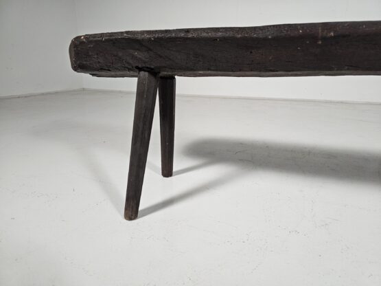 Early 1900 French wabi-sabi style wooden bench, France - Image 8