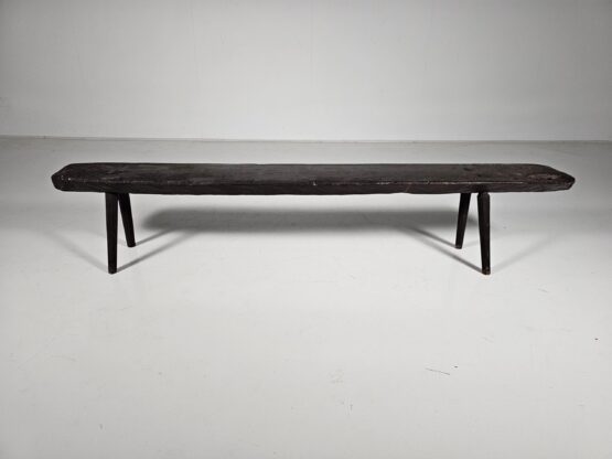 Early 1900 French wabi-sabi style wooden bench, France