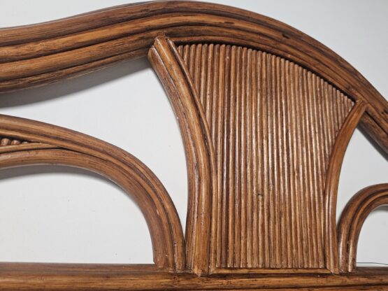 Walnut veneer grissinato motif wall Mirror from Italy, 1970s - Image 7