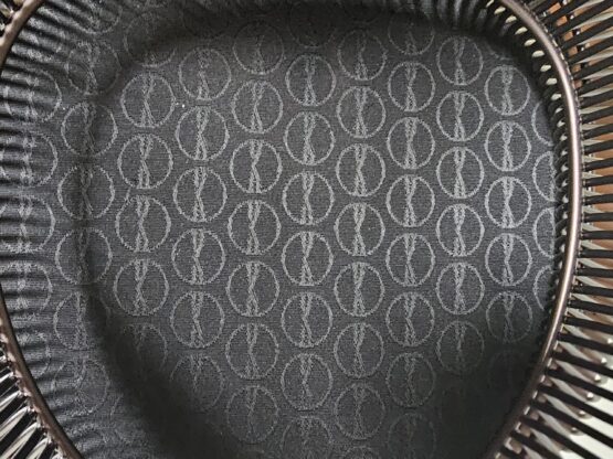 Warren Platner dining chairs in bronze and brown leather, Knoll International - Image 9