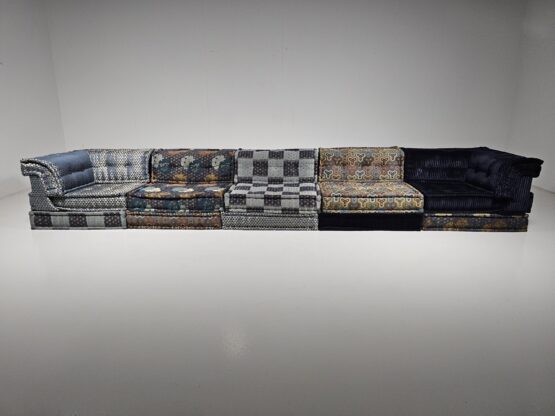 Mah Jong 10 piece sectional sofa in Kenzo Takada fabric, Roche Bobois, France