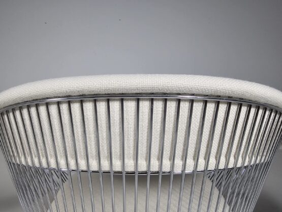 Set of 4 cream colored Warren Platner dining chairs for Knoll International - Image 9