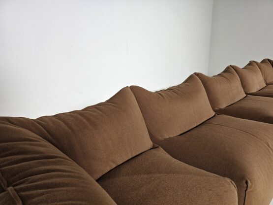 Le Bambole 5-seater Sectional Sofa in brown wool by Mario Bellini for B&B Italia, 1970s - Image 9