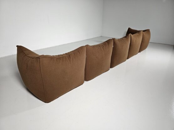 Le Bambole 5-seater Sectional Sofa in brown wool by Mario Bellini for B&B Italia, 1970s - Image 6