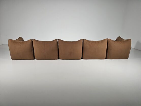 Le Bambole 5-seater Sectional Sofa in brown wool by Mario Bellini for B&B Italia, 1970s - Image 8