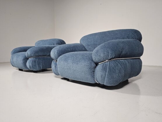 Pair of Sesann lounge chairs by Gianfranco Frattini for Cassina, 1970s - Image 2