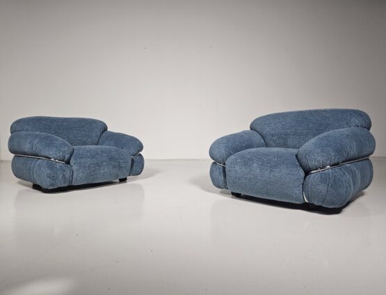 Pair of Sesann lounge chairs by Gianfranco Frattini for Cassina, 1970s - Image 3
