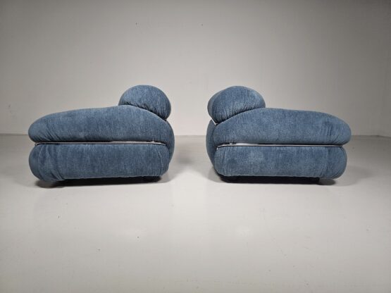 Pair of Sesann lounge chairs by Gianfranco Frattini for Cassina, 1970s - Image 5